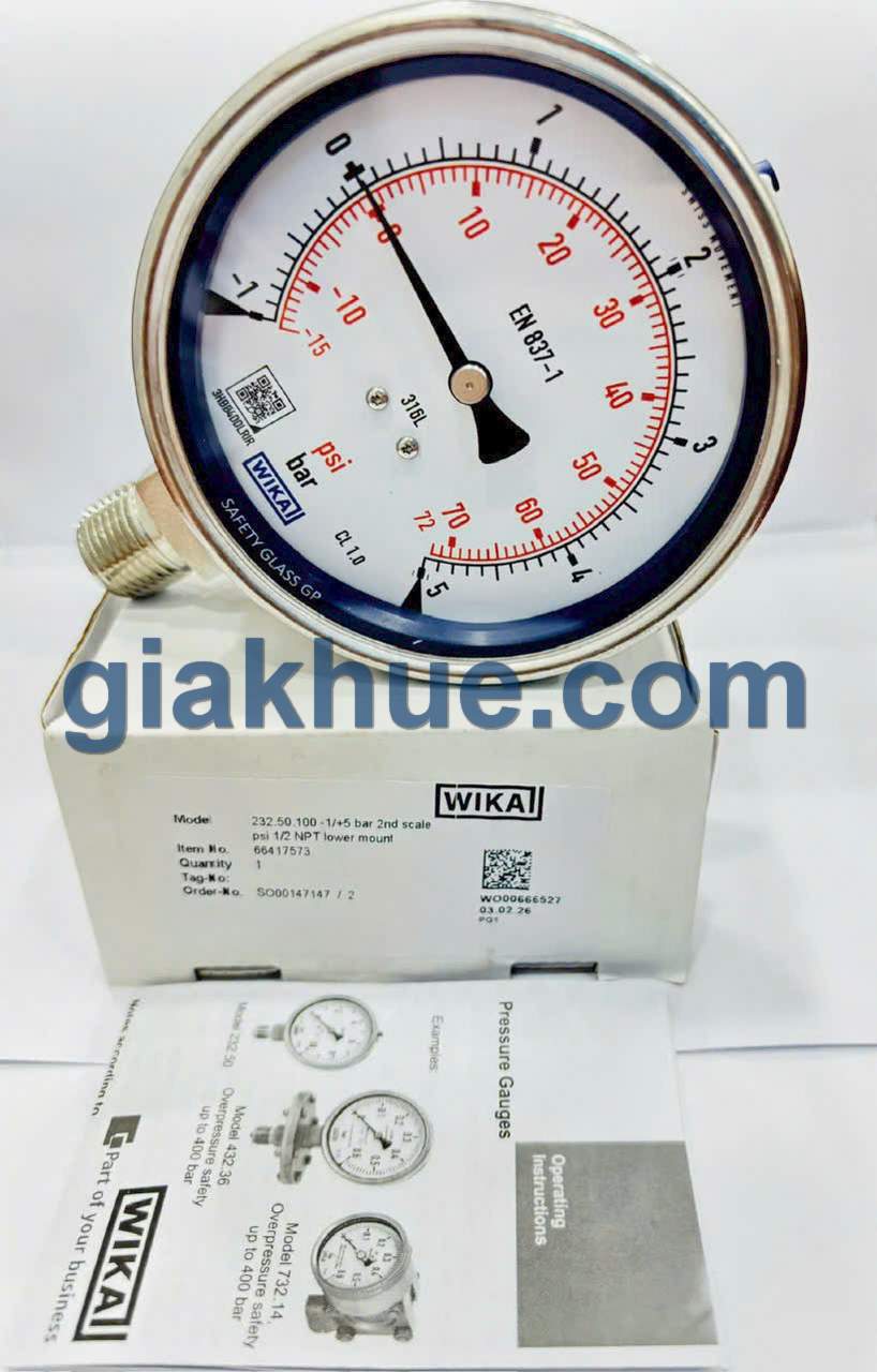 Đồng hồ đo áp suất Wika 232.50 thực tế tại kho Gia Khuê TP.HCM