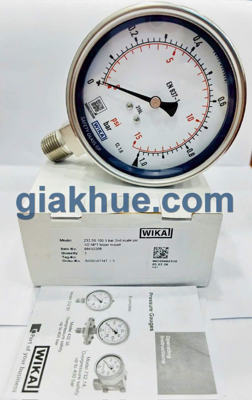 Đồng hồ đo áp suất Wika 232.50 thực tế tại kho Gia Khuê TP.HCM