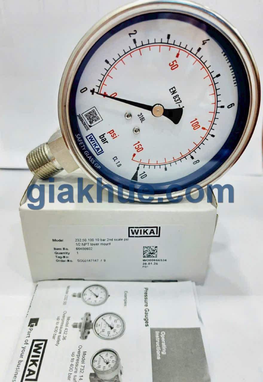 Đồng hồ đo áp suất Wika 232.50 thực tế tại kho Gia Khuê TP.HCM