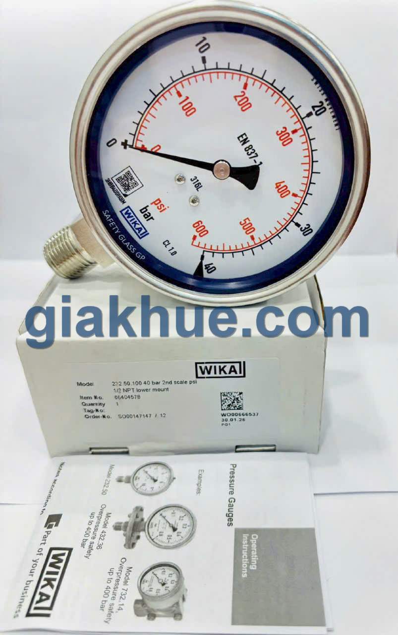 Đồng hồ đo áp suất Wika 232.50 thực tế tại kho Gia Khuê TP.HCM