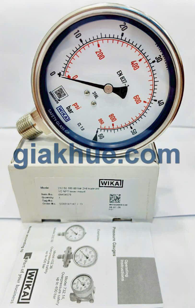 Đồng hồ đo áp suất Wika 232.50 thực tế tại kho Gia Khuê TP.HCM