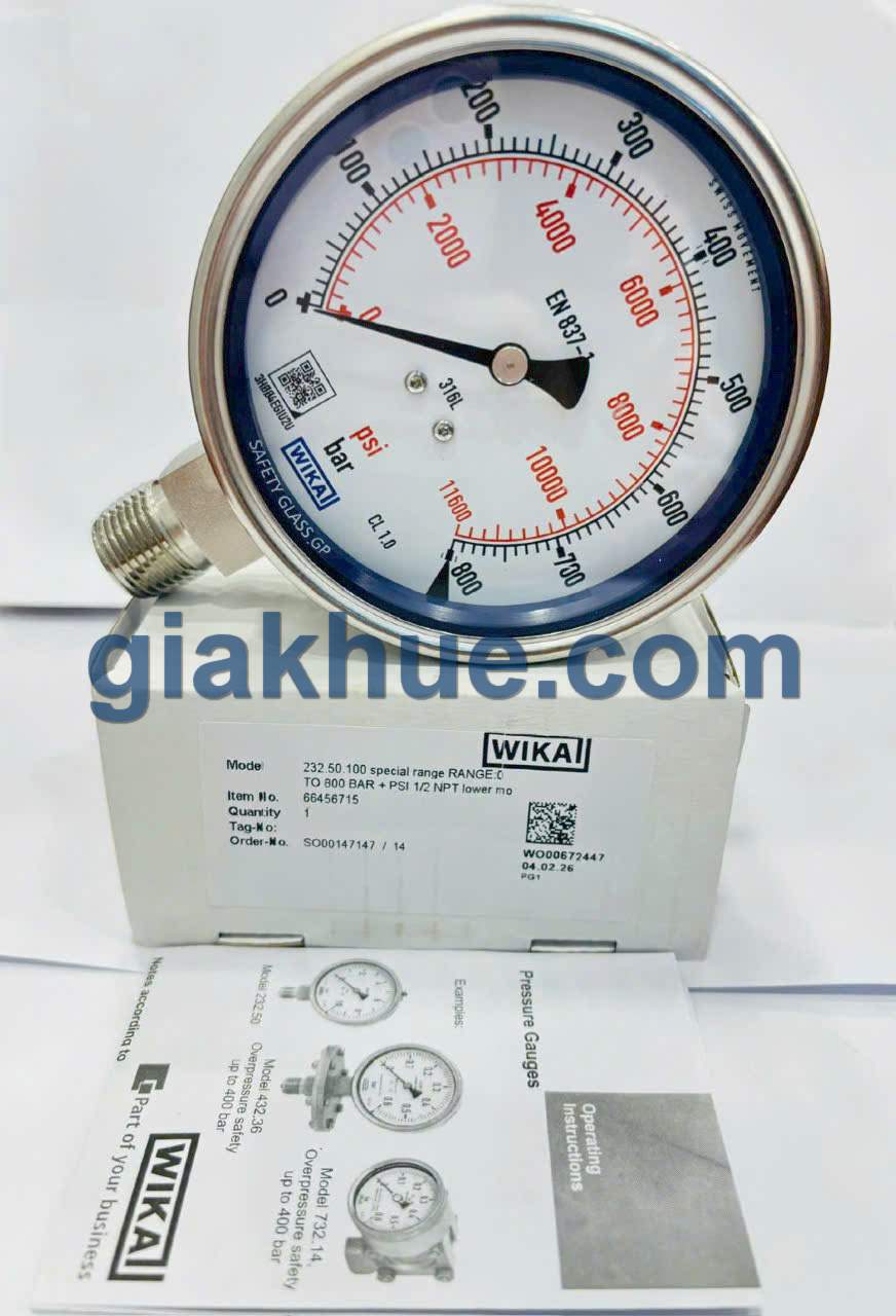 Đồng hồ đo áp suất Wika 232.50 thực tế tại kho Gia Khuê TP.HCM
