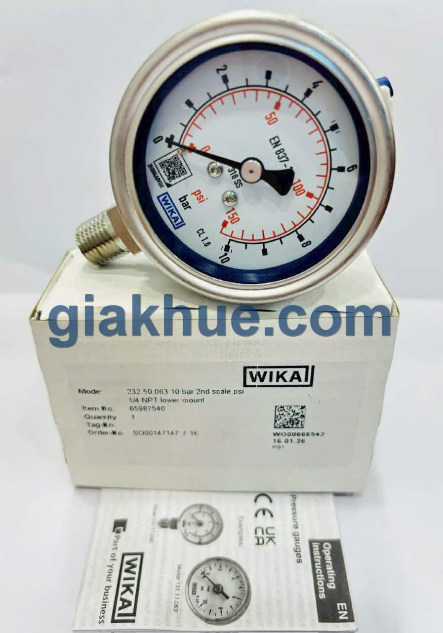 Đồng hồ đo áp suất Wika 232.50 thực tế tại kho Gia Khuê TP.HCM