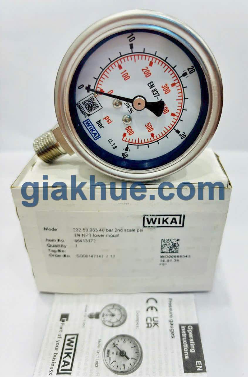 Đồng hồ đo áp suất Wika 232.50 thực tế tại kho Gia Khuê TP.HCM